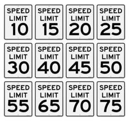 Fototapeta Speed Limit Sign Set obraz