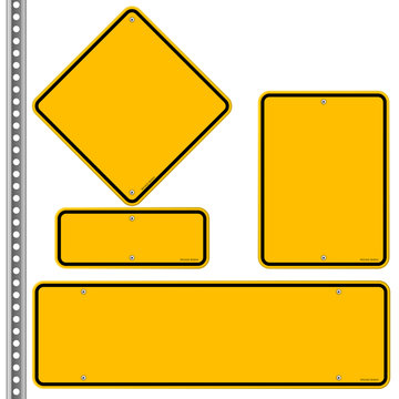 Yellow Roadsigns Set