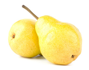 Fresh pears isolated on white background