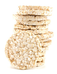 Corn crackers isolated on white background