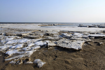 coast residual ice natural scenery