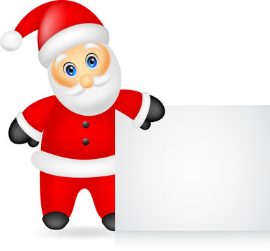 santa claus with blank sign