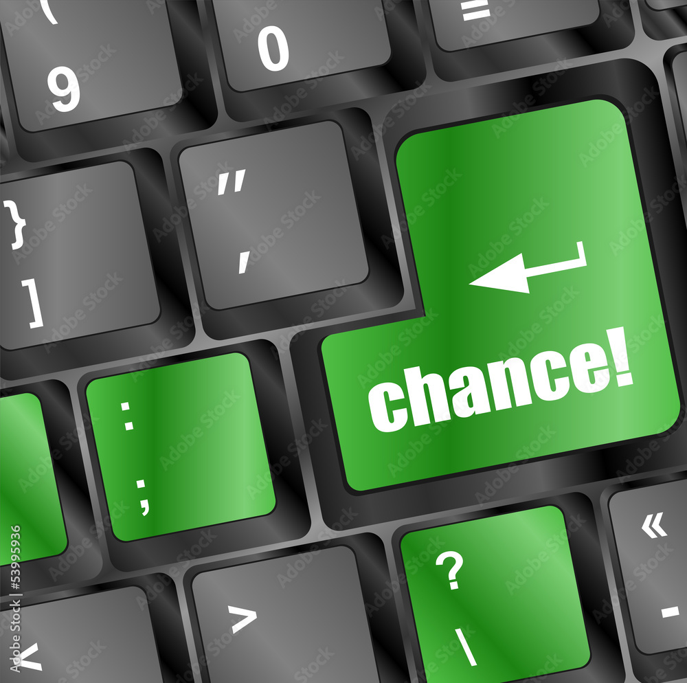 Poster chance button on computer keyboard key