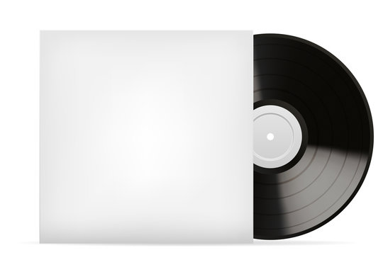 Blank white vinyl cover vector template