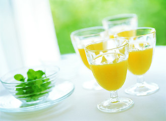orange juice and mint