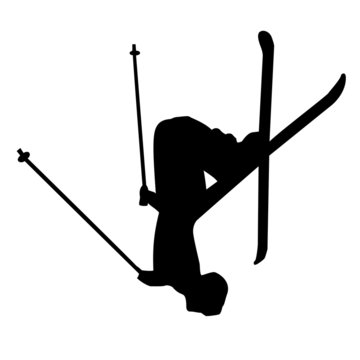Skispringer Ski Vektor Silhouette