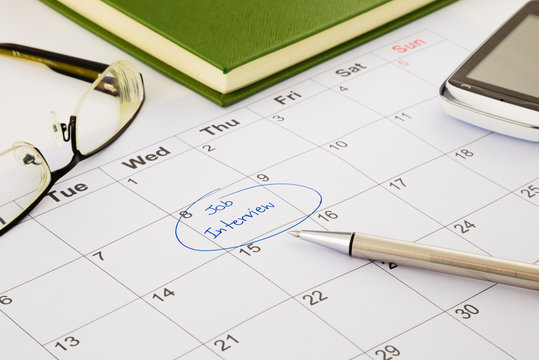 job interview appointment on schedule