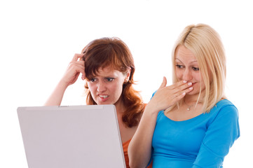 Young women with laptop.