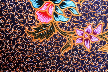 Colorful batik cloth fabric background