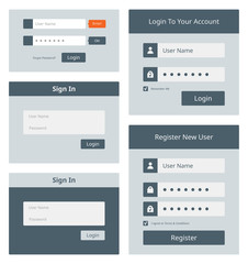Web login user interface set