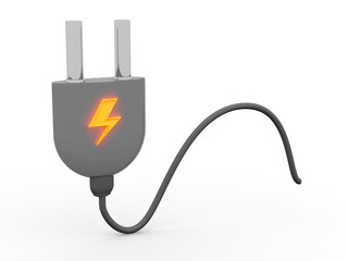 Spina elettrica su sfondo bianco