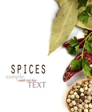 background for recipe with spices