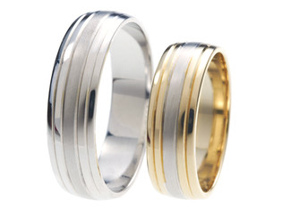 Two wedding rings isolated 