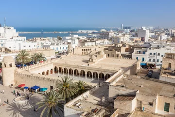 Photo sur Plexiglas Tunisie Vieilles maisons dans la médina de Sousse, Tunisie