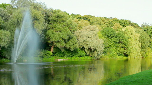 Szczecin - fountain in Rusalka Lake, West Pomeranian