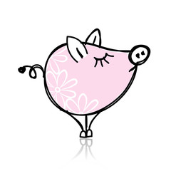 Cute piggy for your design