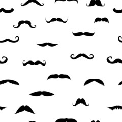 seamless background. mustache on a white