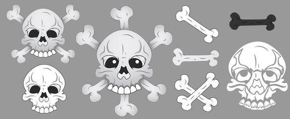 Skull and Bone Vector Illustration