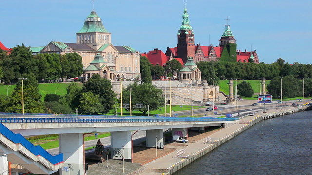 Szczecin - Waly Chrobrego and Oder River, West Pomeranian