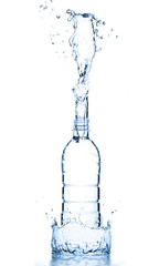 bottle in water splash