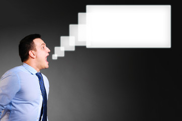 businessman is screaming