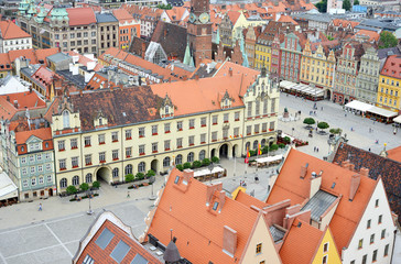 Obraz premium Wroclaw, Rynek, Maket place aerial