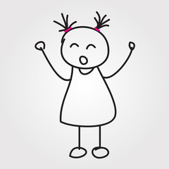 children vector hand drawn