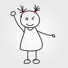 children vector hand drawn