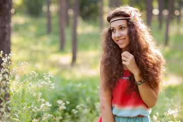 Beautiful girl in a forest