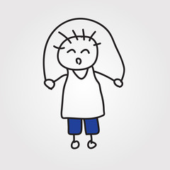 children vector hand drawn