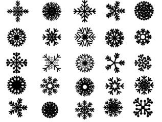Snowflake set vector illustration