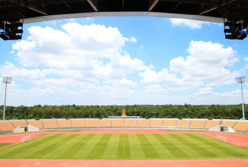 Naklejka premium football field in stadium