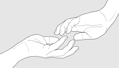 Adults holding hands