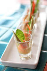 thai spicy salad  prawn witl salmon