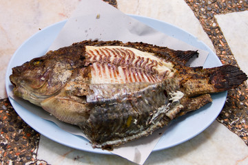 Burned tilapia