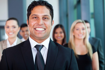 indian businessman with colleagues