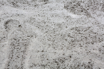 Wet cement concrete for new floor
