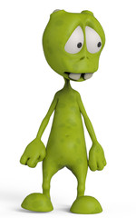 alien cartoon sad