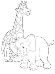 Cartoon safari - coloring page - illustration for the children