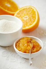 bowl of orange jam