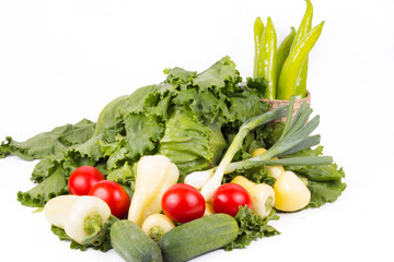  fresh vegetable isolated on a white background