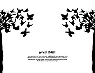 art tree with special butterflies for your website