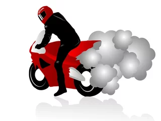 Crédence de cuisine en verre imprimé Moto Coureur de moto