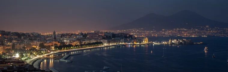 Abwaschbare Fototapete Neapel Nachtbucht von Neapel