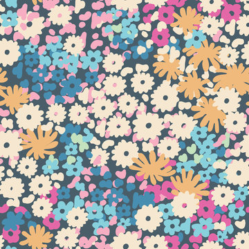 Vector ditsy floral seamless background