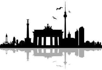 Naklejka premium Berlin Skyline Schatten