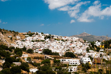 Fototapeta premium Panoramic view of traditional village on Naxos island, Greece