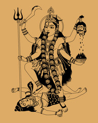 Indian goddess - obrazy, fototapety, plakaty