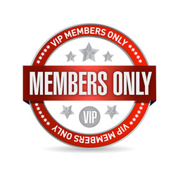 Members only. VIP seal illustration design