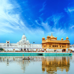 Sikh golden palace in India. Indian temple